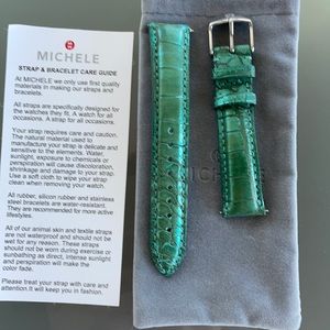 New beautiful green alligator 18mm Michele watch strap